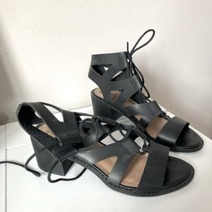 Lace up heeled sandals